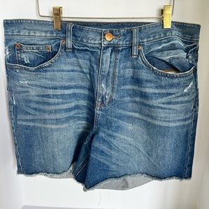 J Crew lightly distressed jean shorts size 32